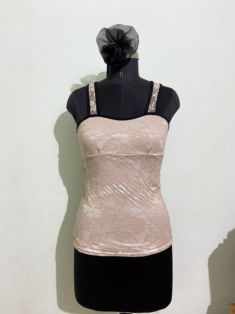 Lace Tank Top (Nude)