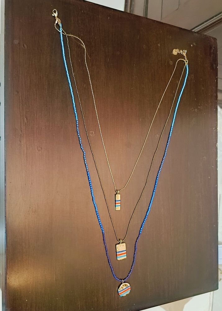 Forver21 Blue & Gold Necklace Chain