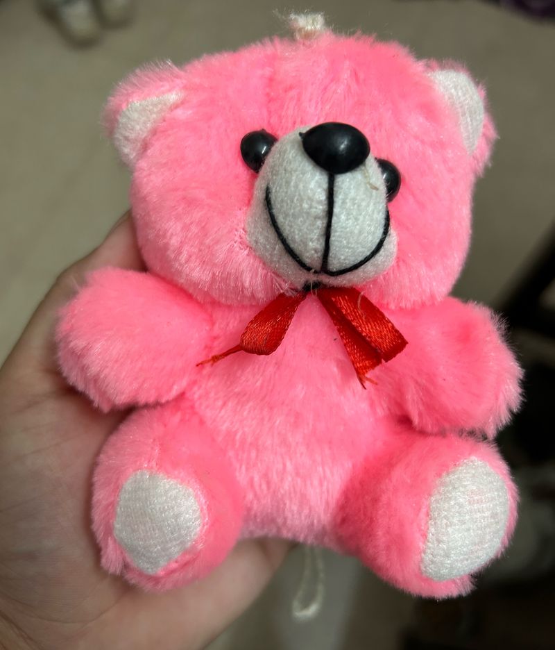 Small Cute Pink Teddy Bear / Keyring