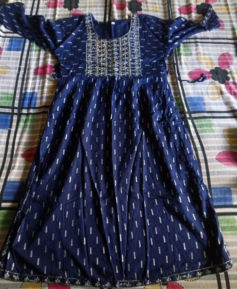 Blue Naira Cut Kurti ❤️