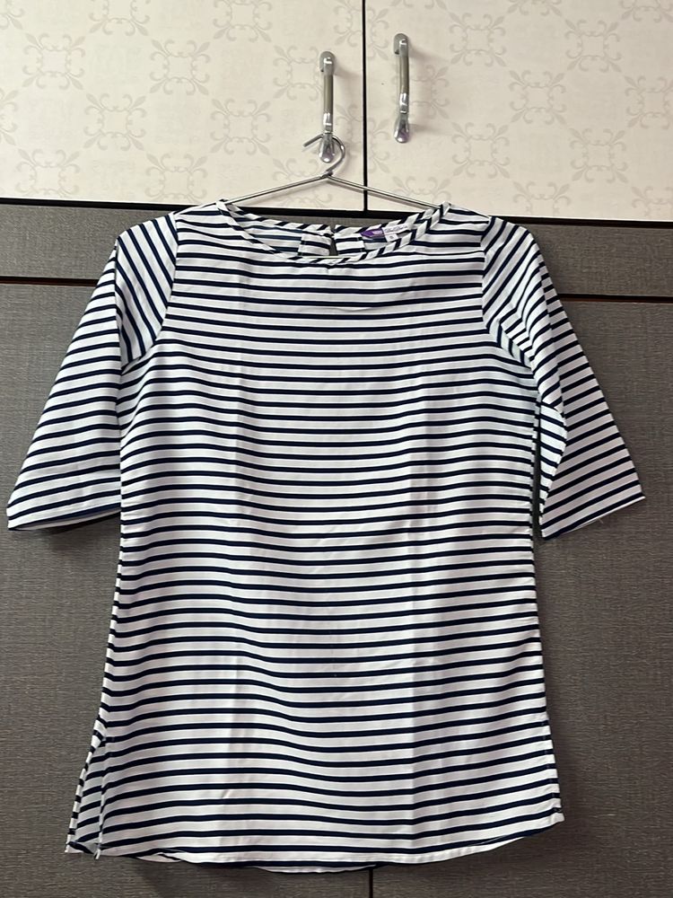 Blue N White Stripes Top