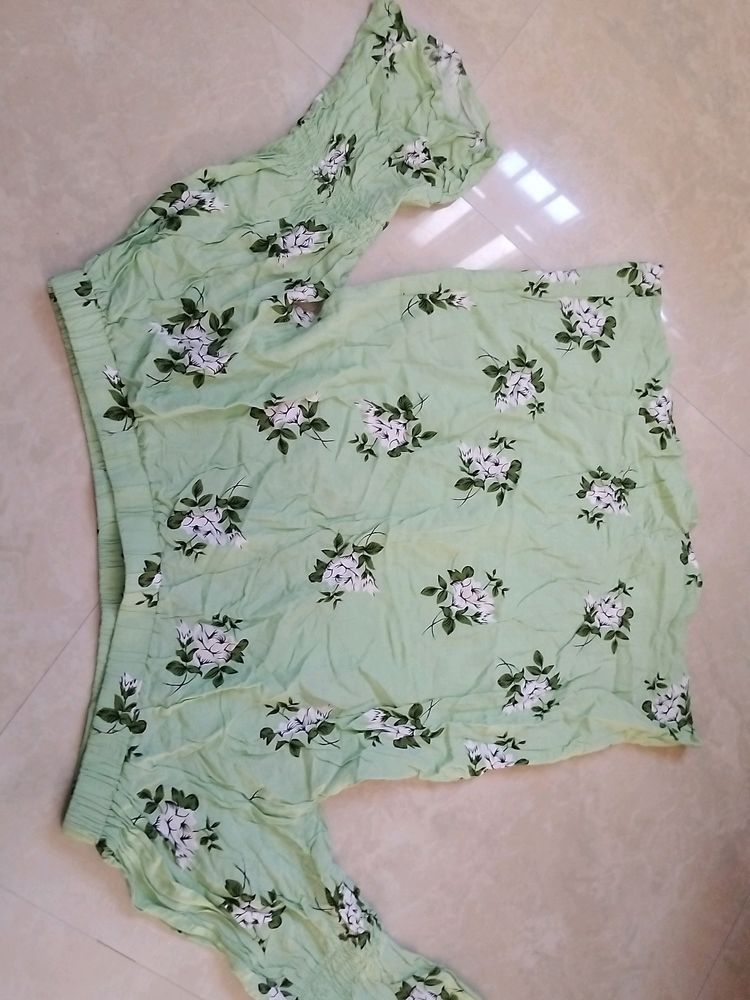 Green Coloured Flower Top