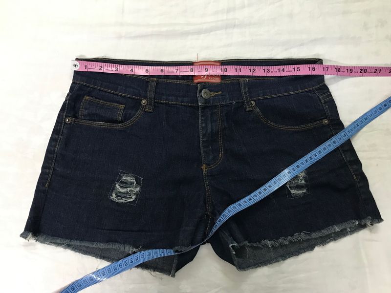 Dark Blue Soft Denim Shorts Waist 32-34