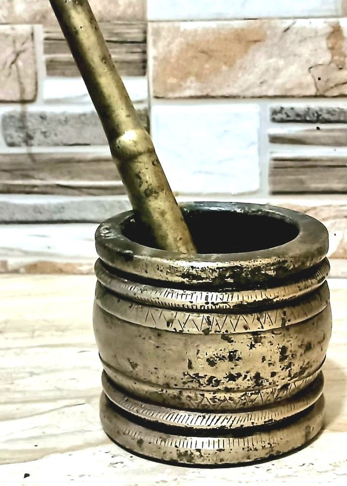 Antique Brass Mortar.