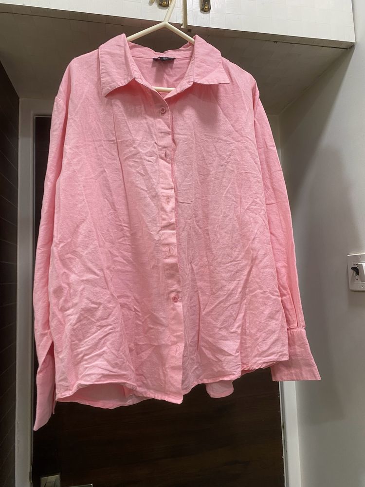 Pink Linen Shirt