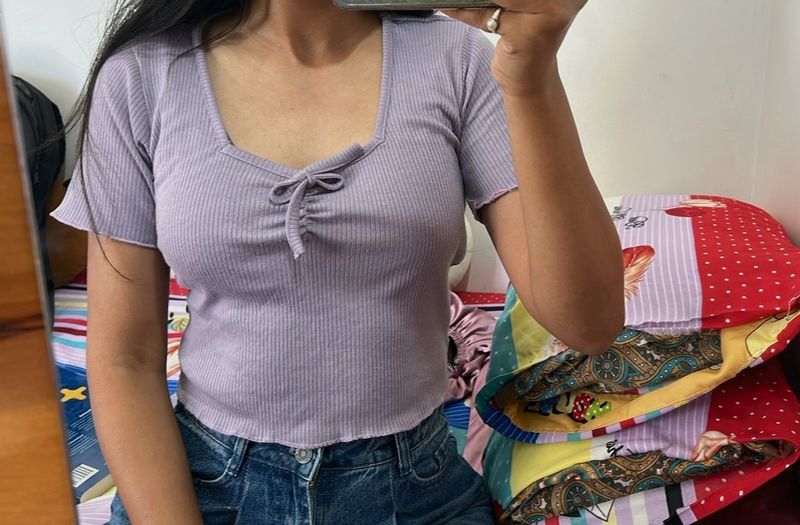 Lavender Pretty Crop Top