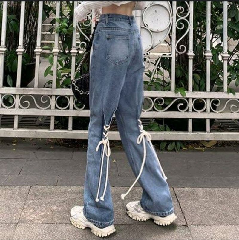 DROP🔥Y2k🎐🪅 Lace Up BootCut Pinterestly Jeans