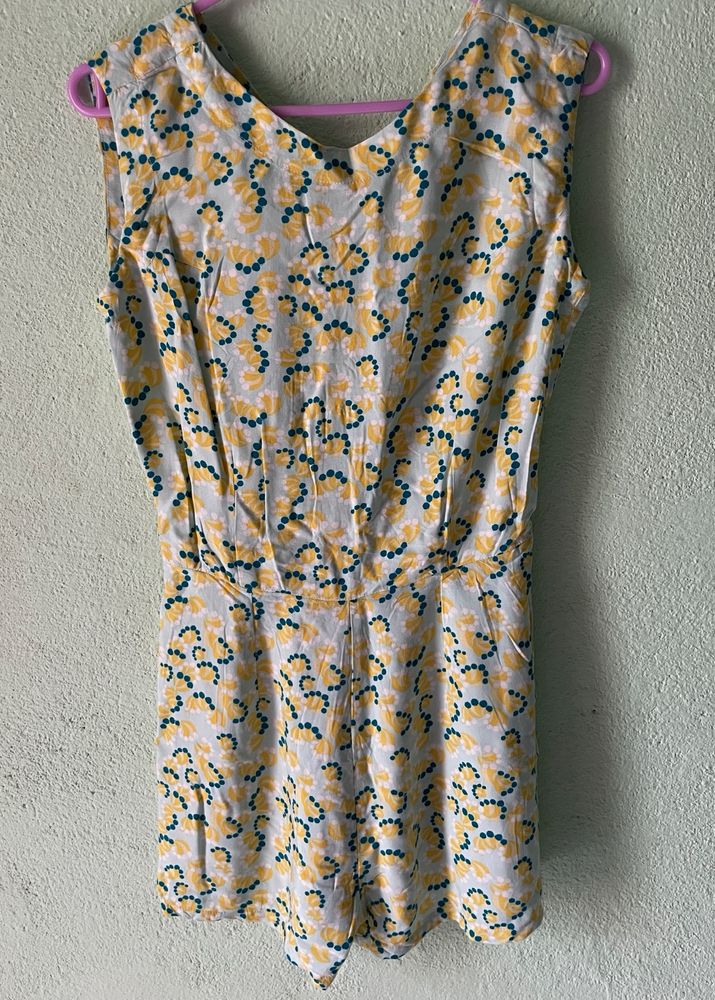 Pretty Yellow Flower Jumpsuit