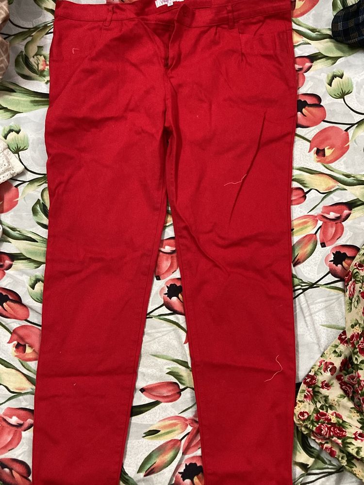 Red Color Jeans