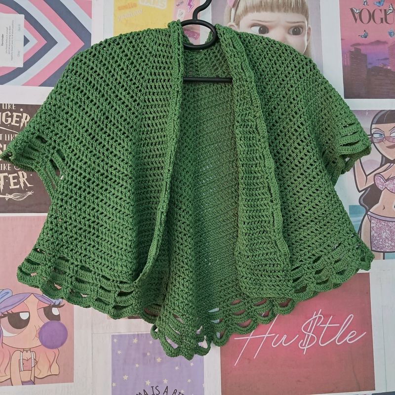 Crochet Green Cardigan