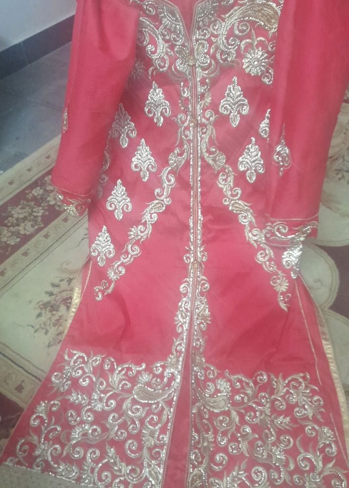 Beautiful Pink And Golden Colour Suit Set