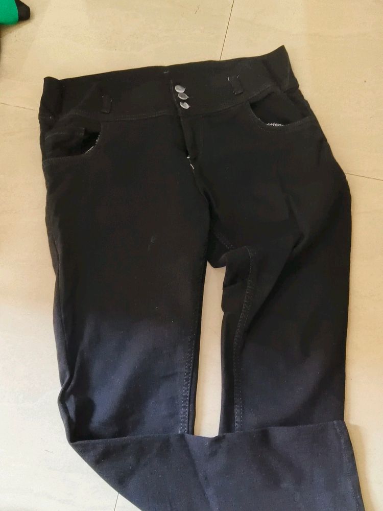 Women Denim Black Pant