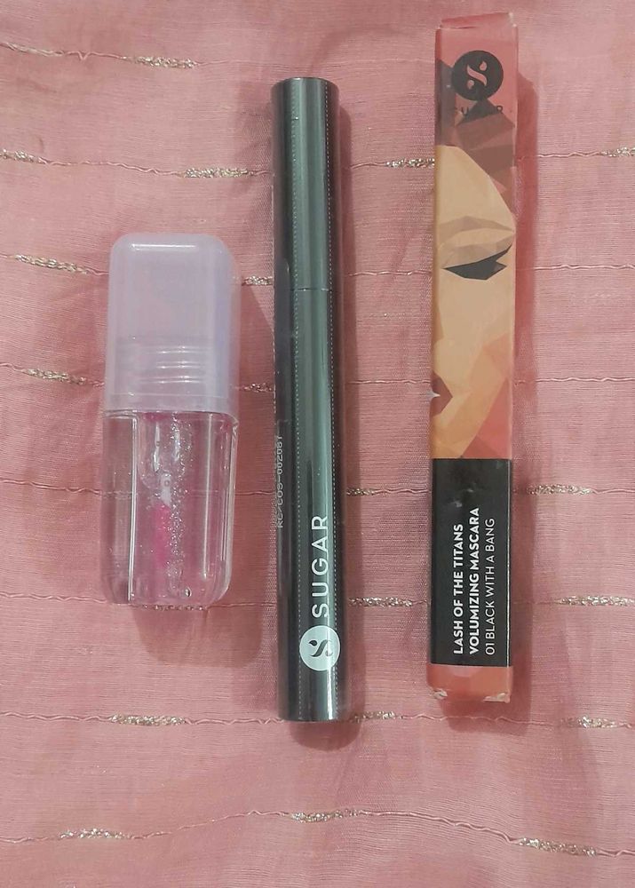 Sugar mascara and lip oil gloss combo