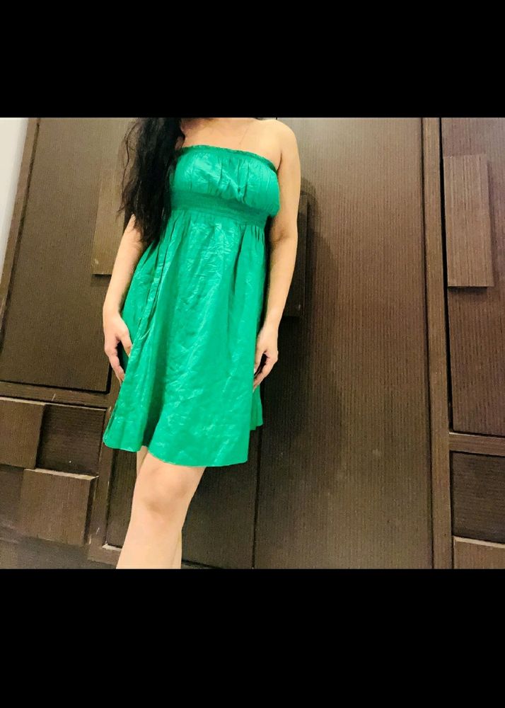 Green Beautiful Smoking Linen Tube Dress