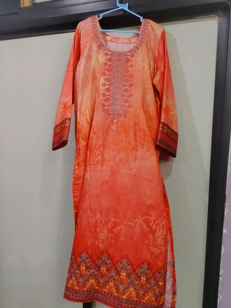 Lawn Material Neck Embroidery Kurti