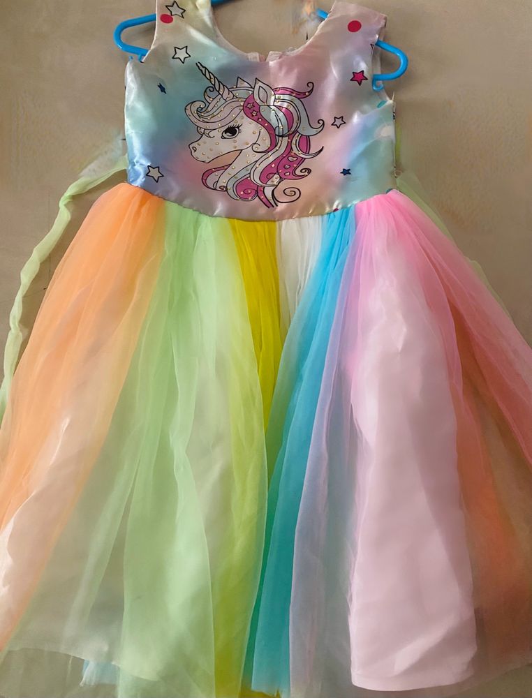 Kids Girls  Unicorn  Rainbow Dress