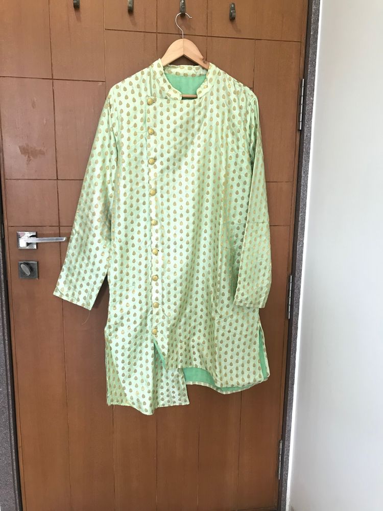 Pastel Green Kurta For Men With Pyjama