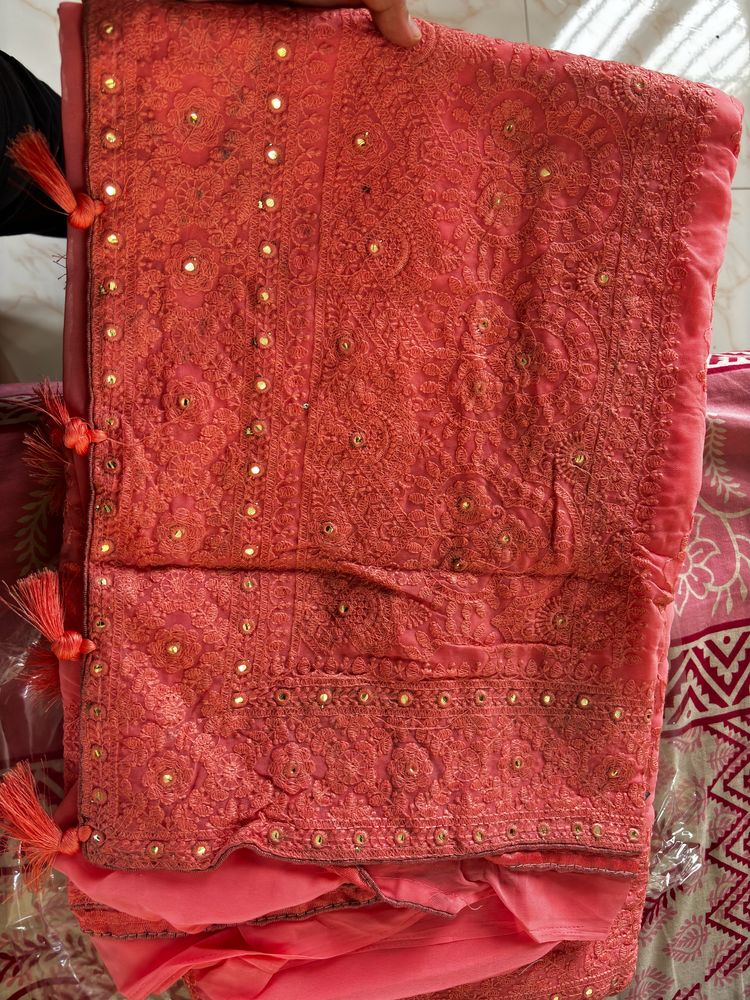 Georgette Cha ilan Kari Saree