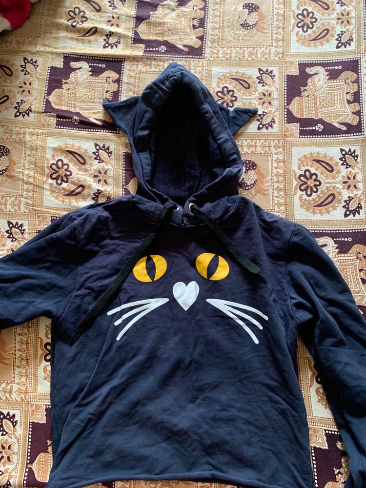 Cropped Cat Hoodie