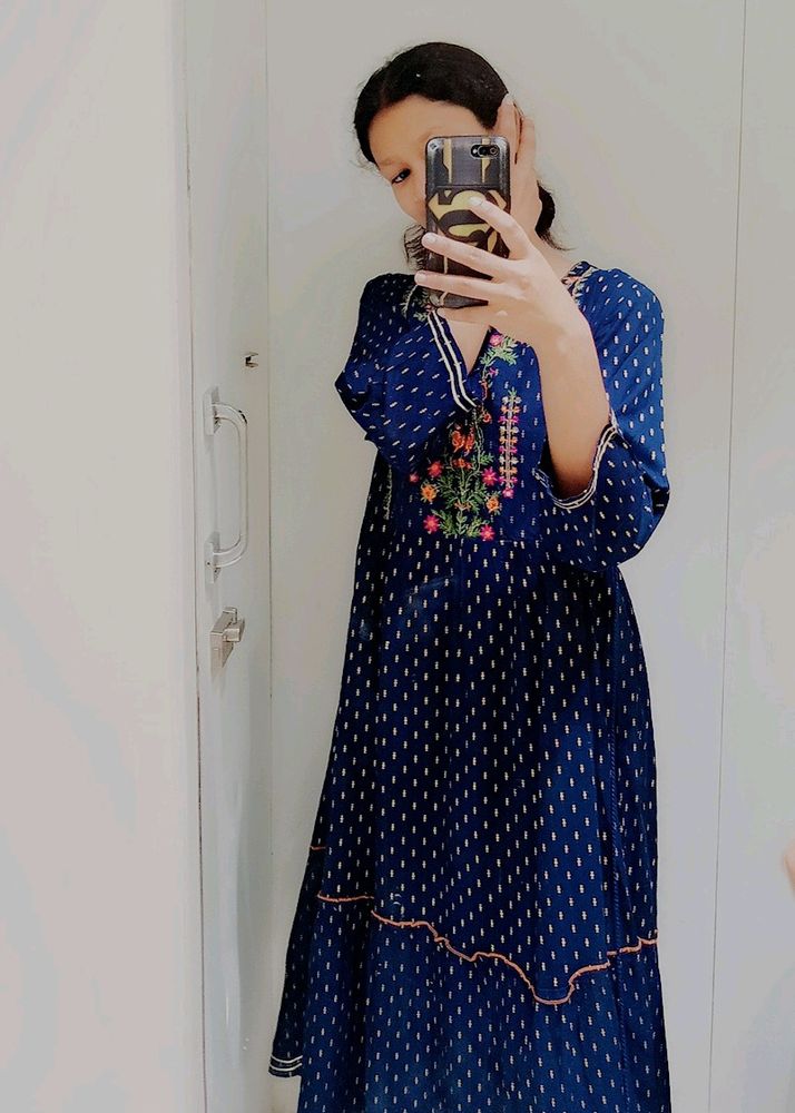 Aesthetic Navy Blue Dress 👗