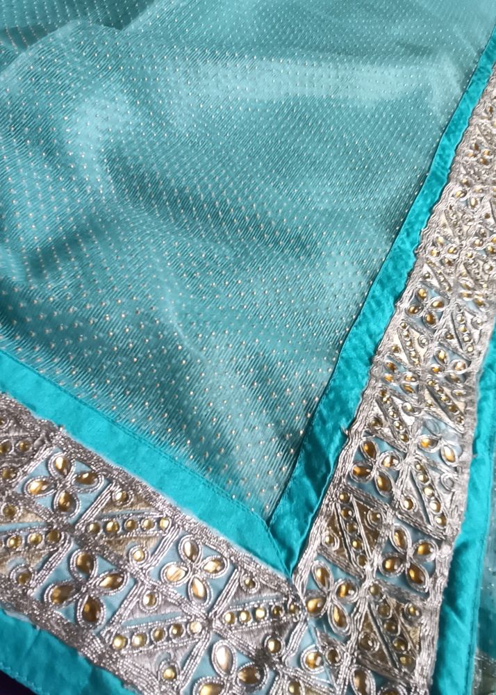 Beautiful Blue Net Saree