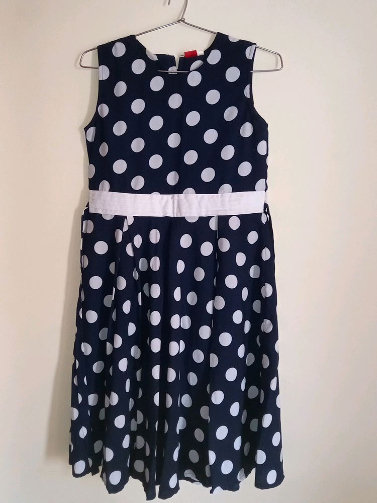 Polka Dots Flared Frock With Coat