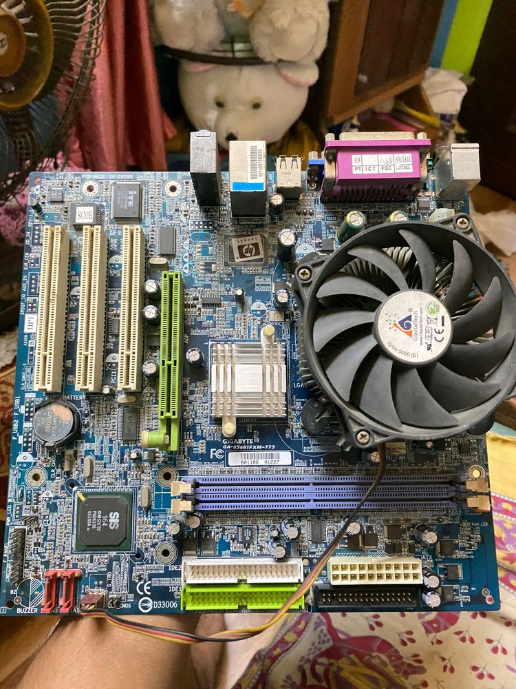 Motherboard With processor And Cooling Fan