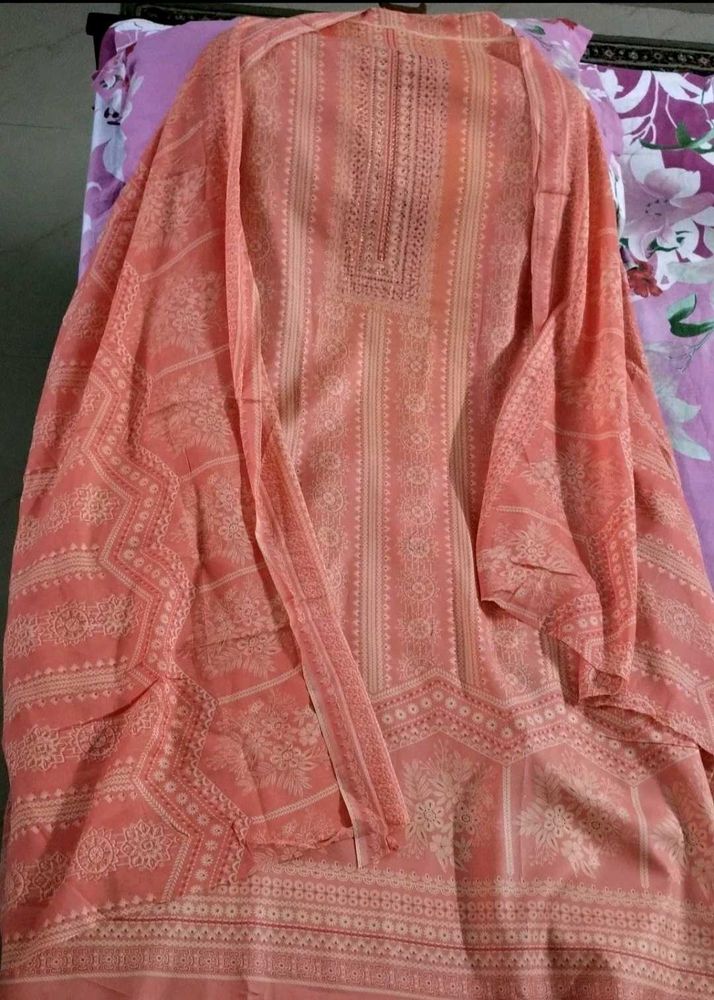 New Peach Kurta Set