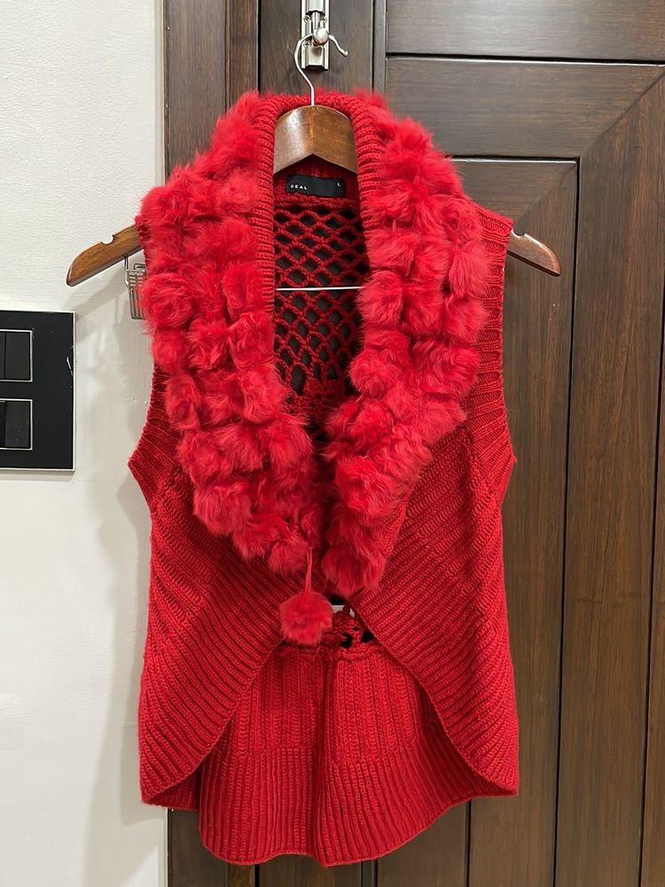 Fancy Red Winter Shrug