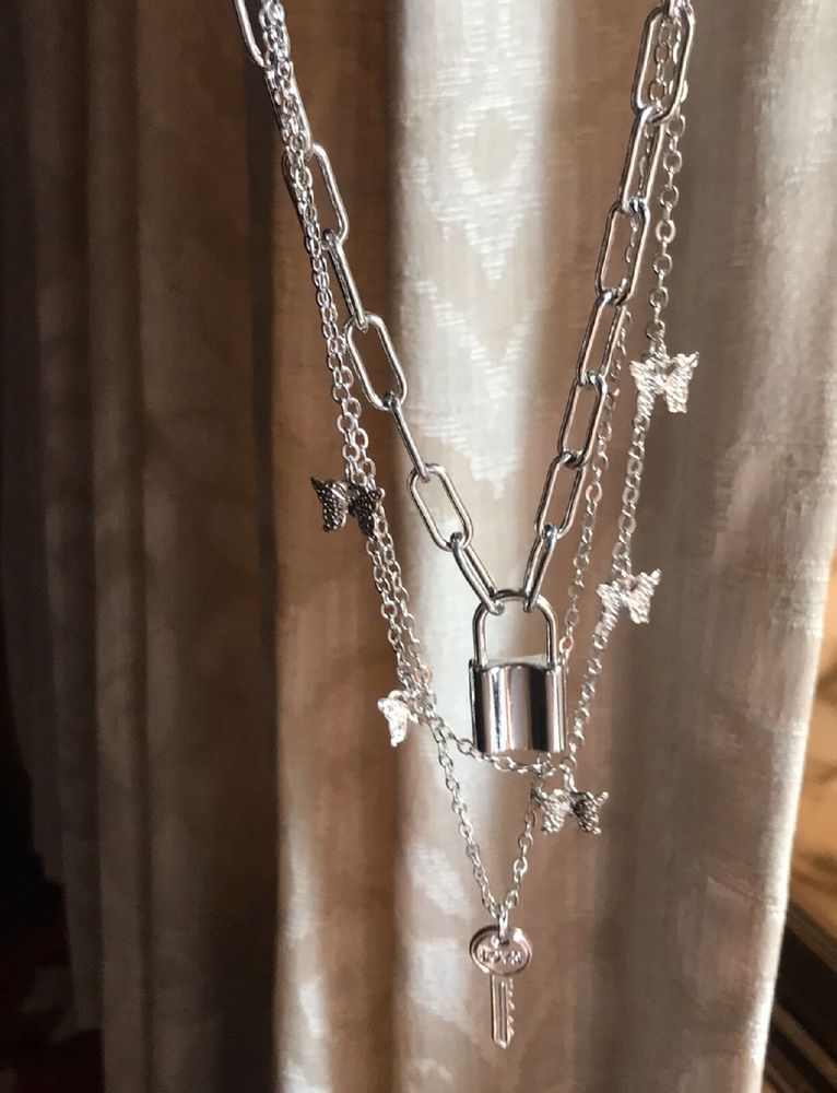 3 Layered Silver Chains