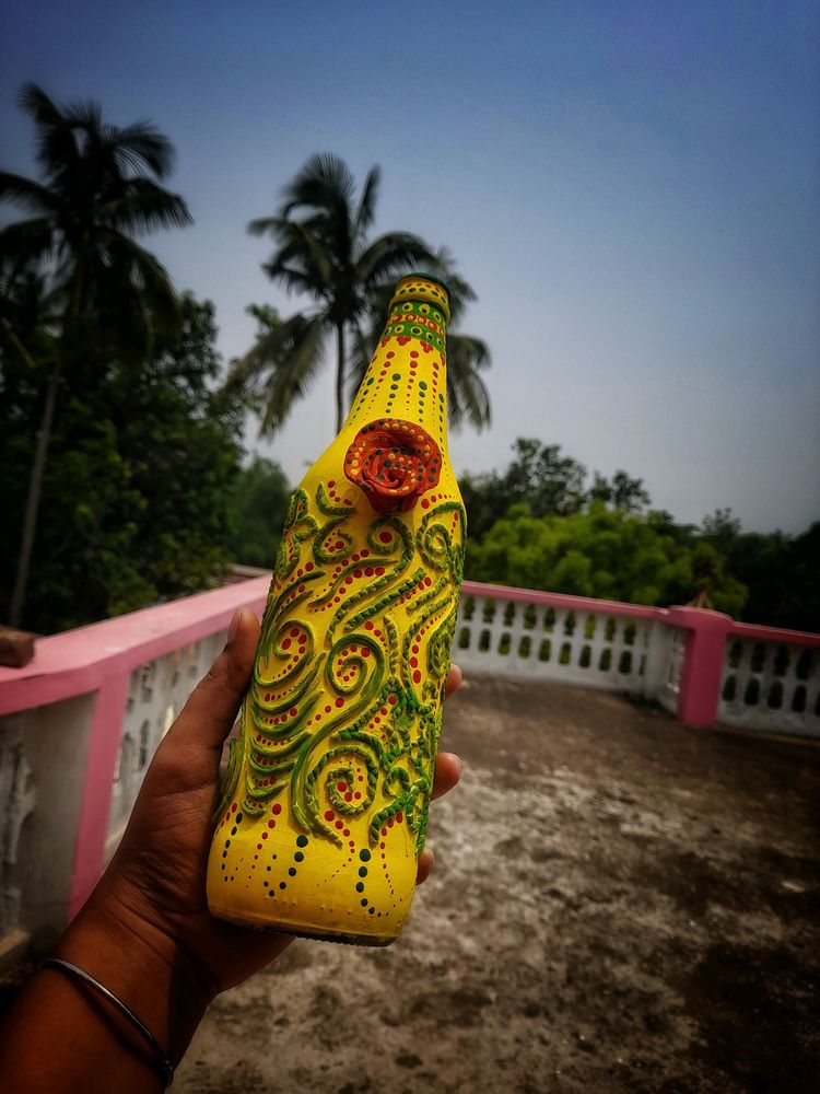 Clay Work On Bottle.......