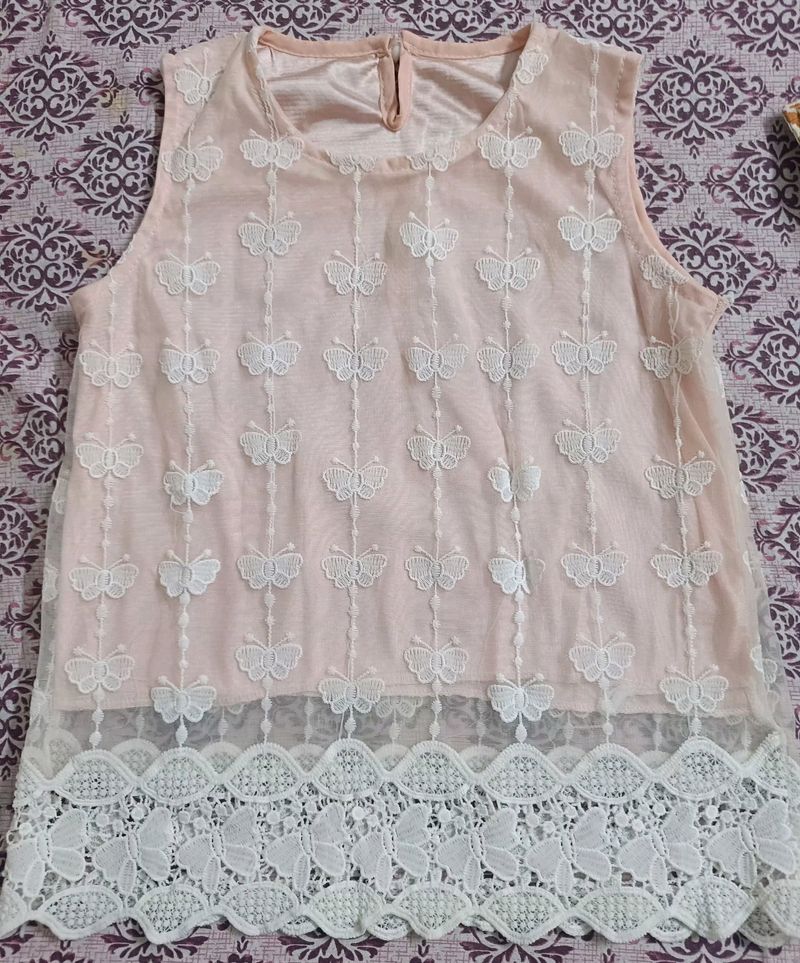 Baby Pink Sleeveless Top