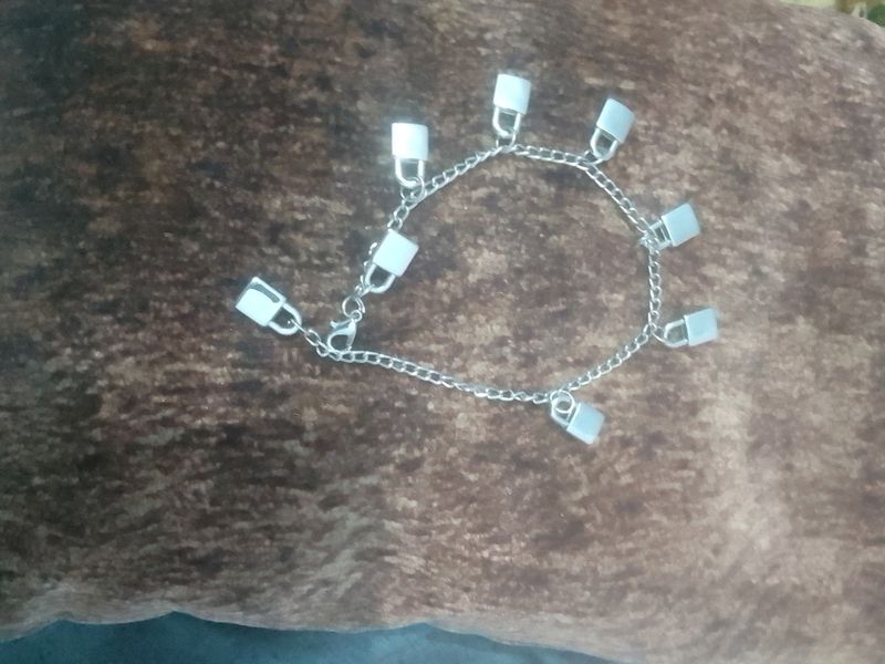 Silver Bracelet,Hair Clip , Hand Necklace