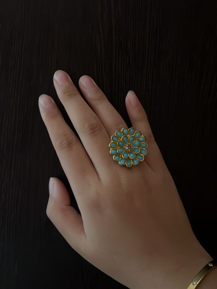 Greenish Blue Stone Ring