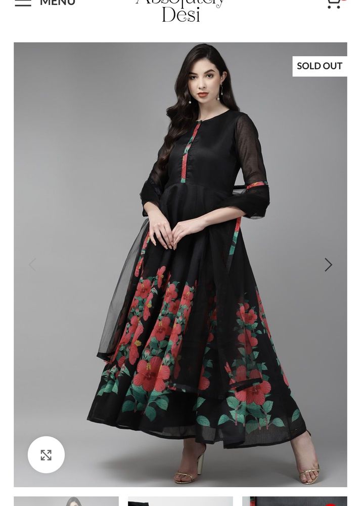 Black Long Frock  Bahama Coture