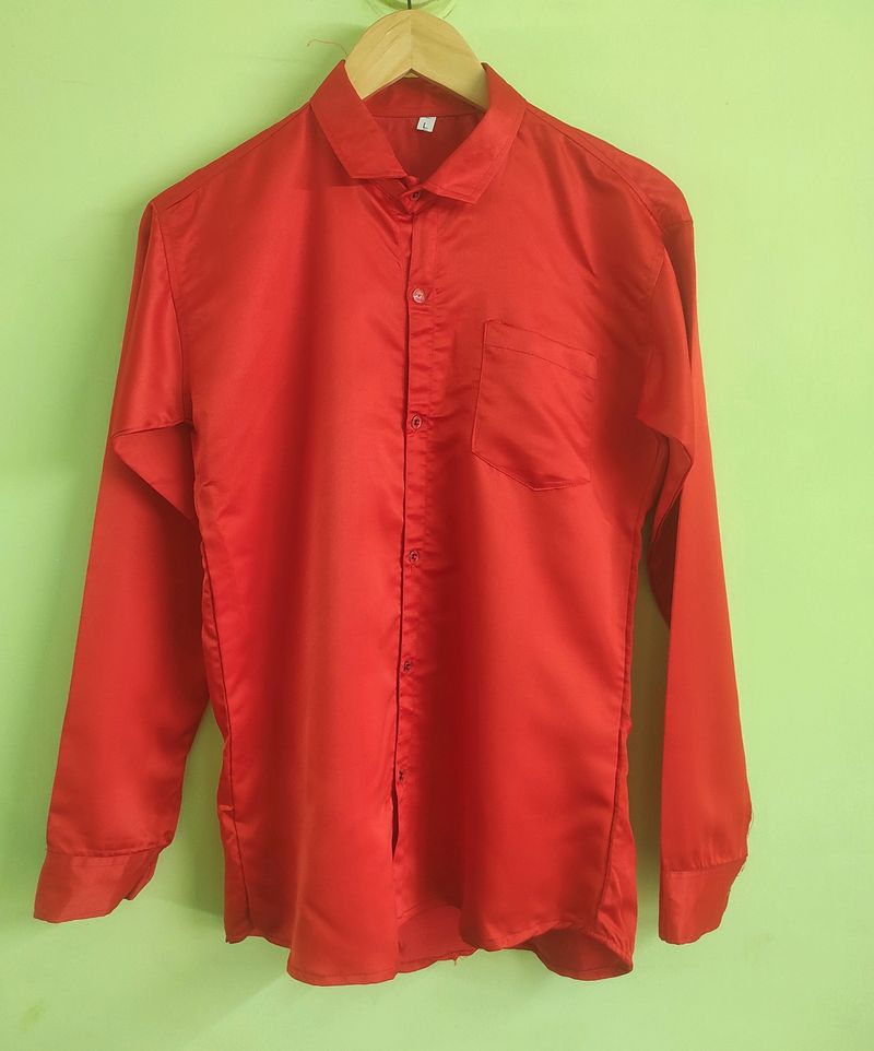 Red Satin Shirt ( Men )