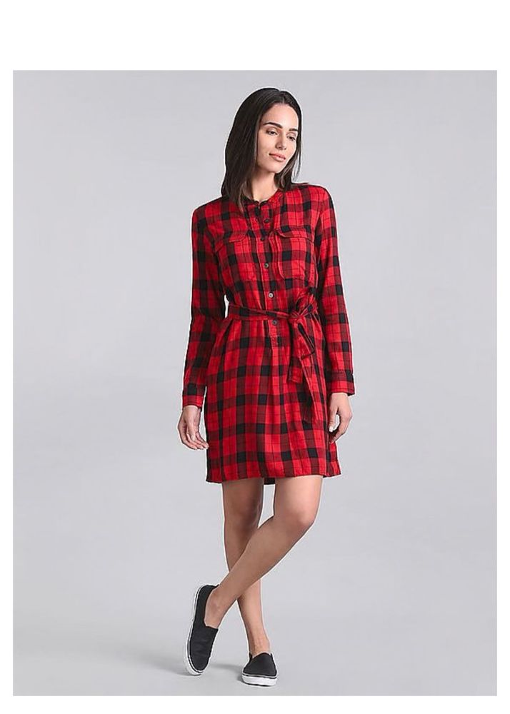 Gap Red Cheks Dress Without Belt