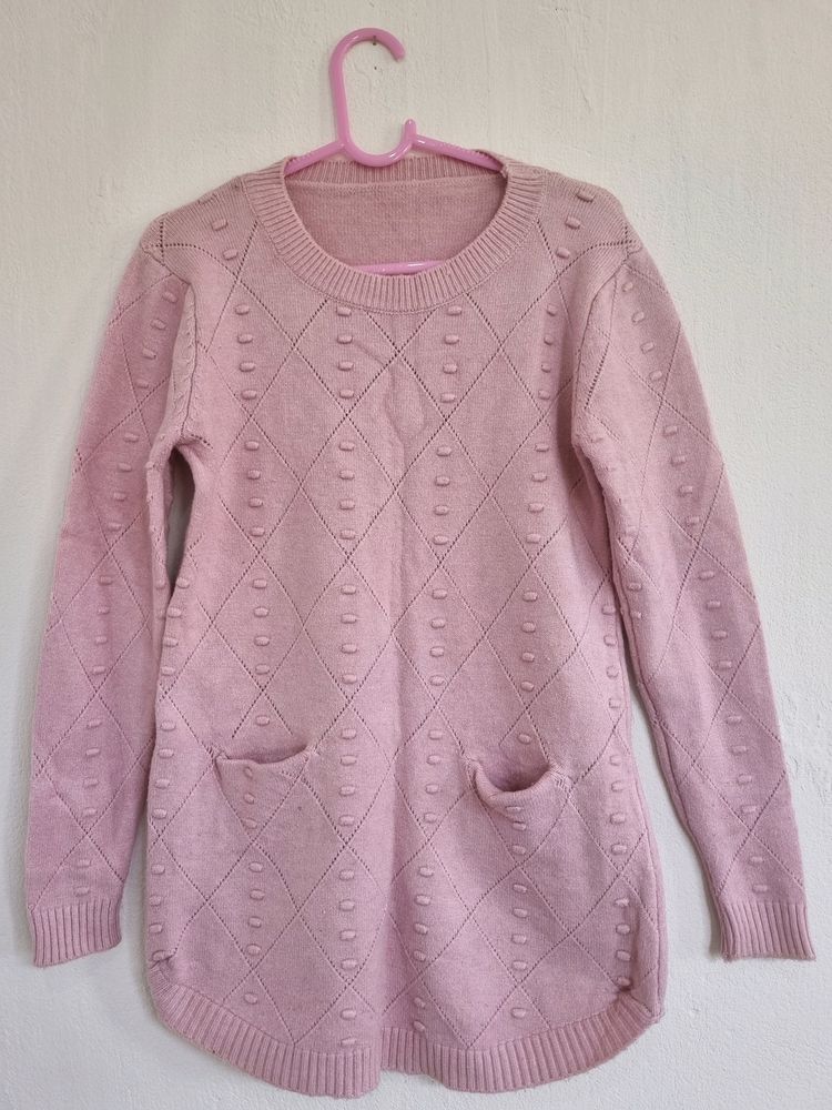 Pink Sweater With Pocket