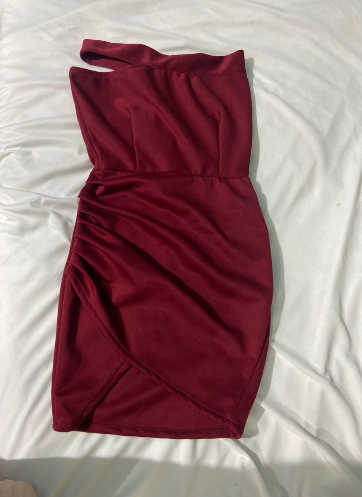 Maroon Classy Bodycon Dress