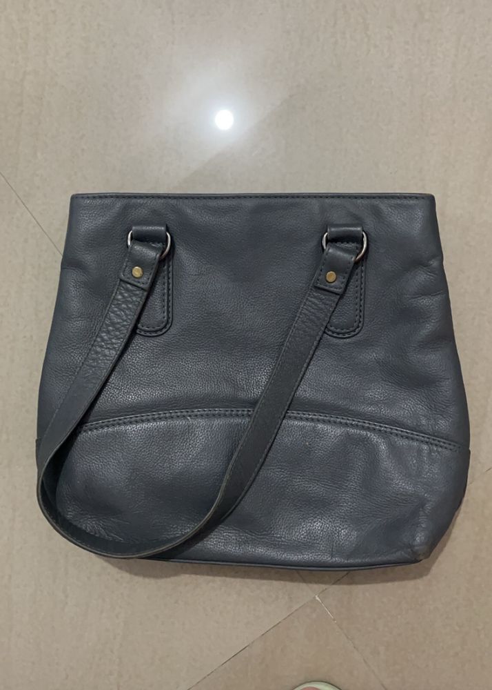 Grey leather Handbag