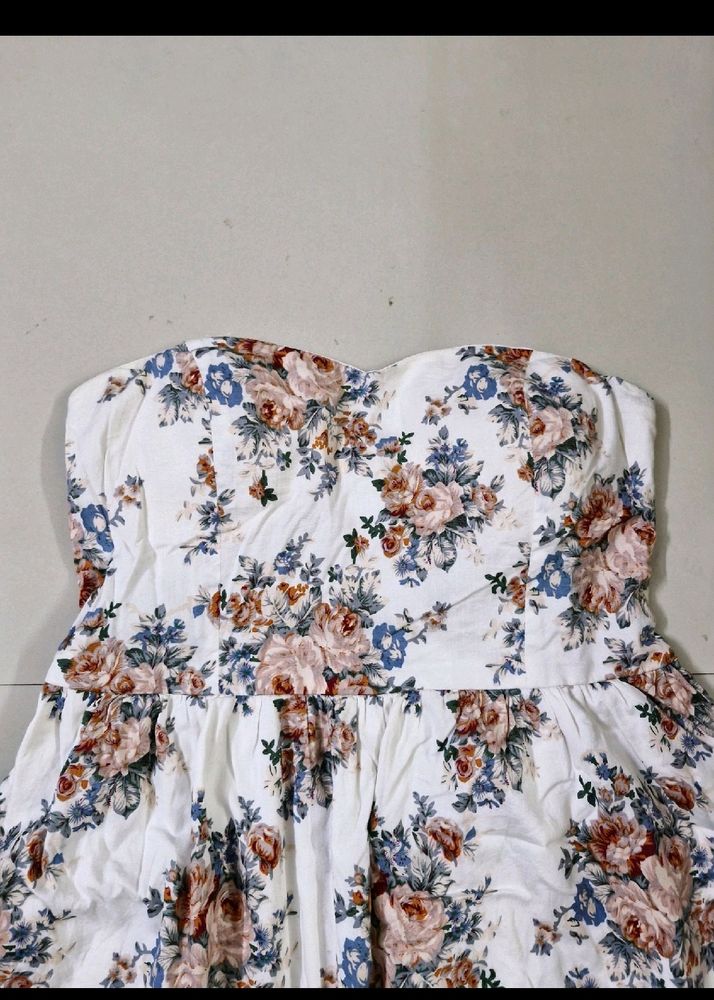 Padded Tube Mini Floral Dress