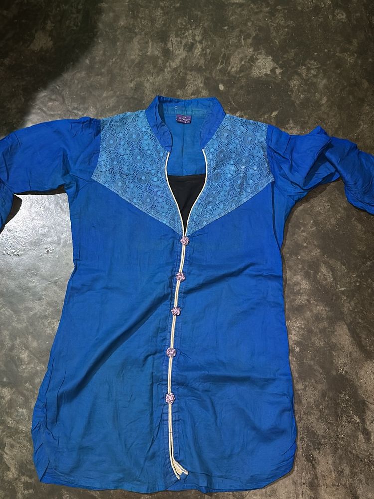 Cotton Blue Casual Top