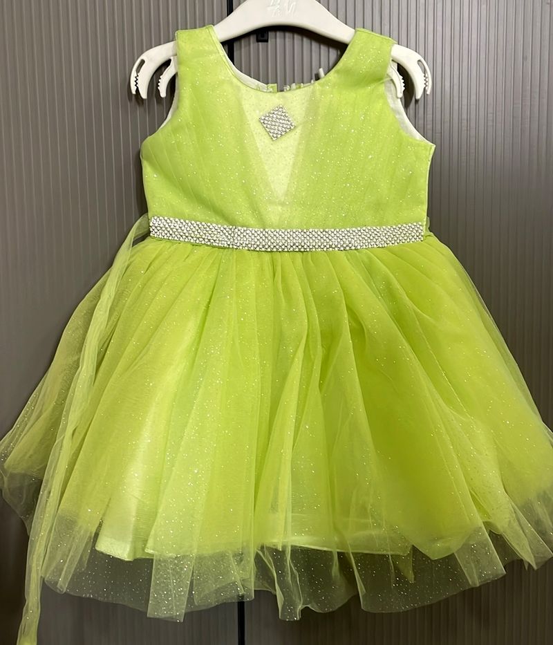 Green Coloured Baby Frock