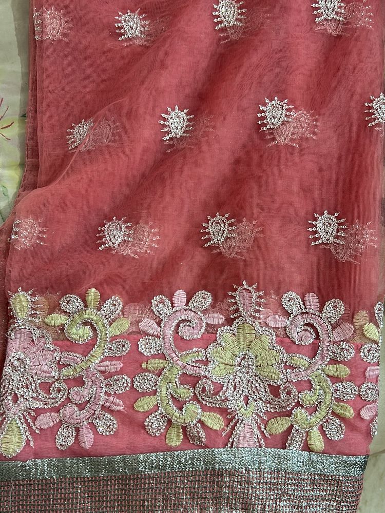 Half Net Saree