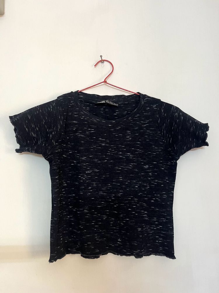 Zara Black Crop Top