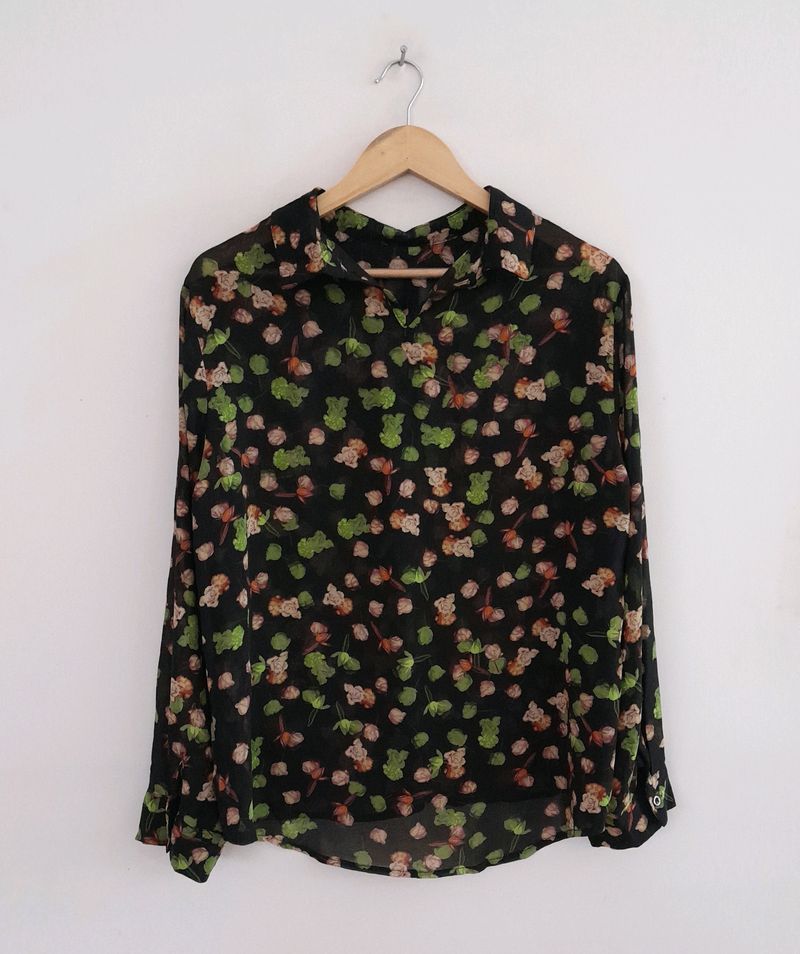 Black Printed Top (Women's)