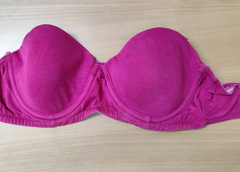 A Padded Pink Bra For Going Strapless