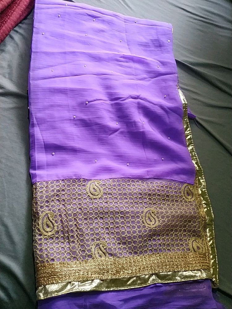 Lavender Saree