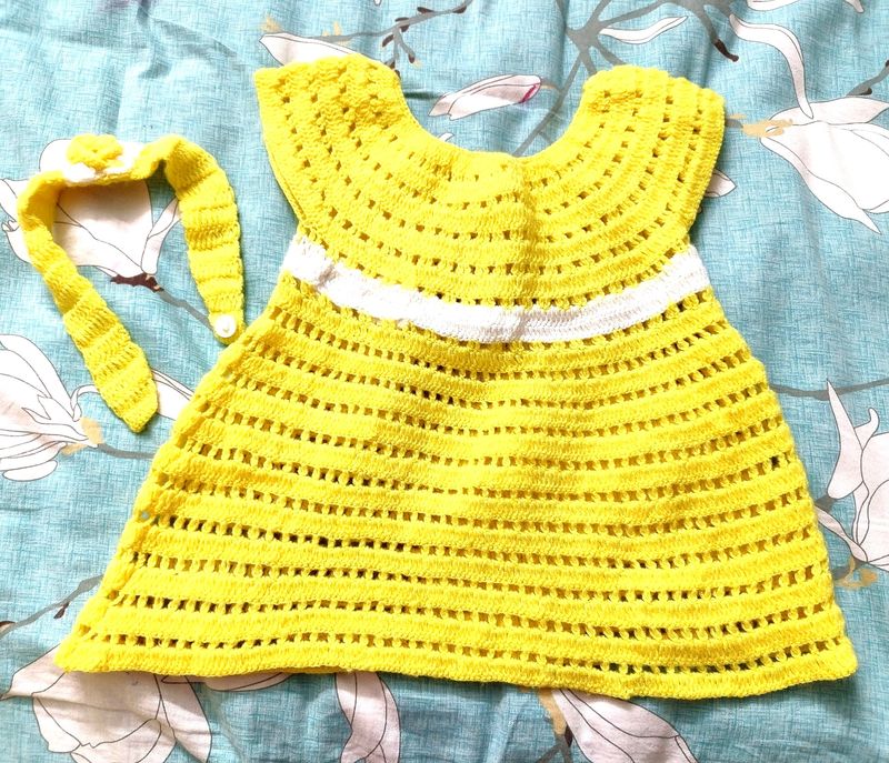 Woolen Frock Sweater Dress + Socks For 2-3 Years