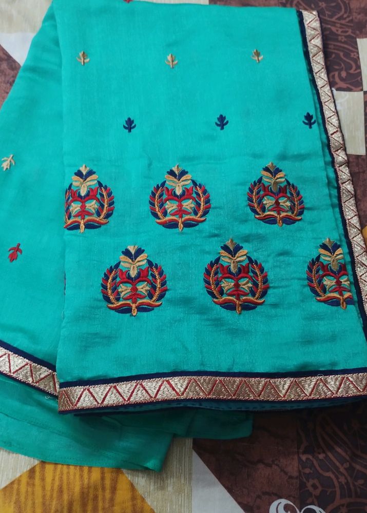 Embroidered Saree With Blouse